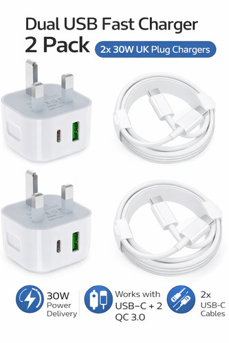 30w usb charger plug dual - 30w,